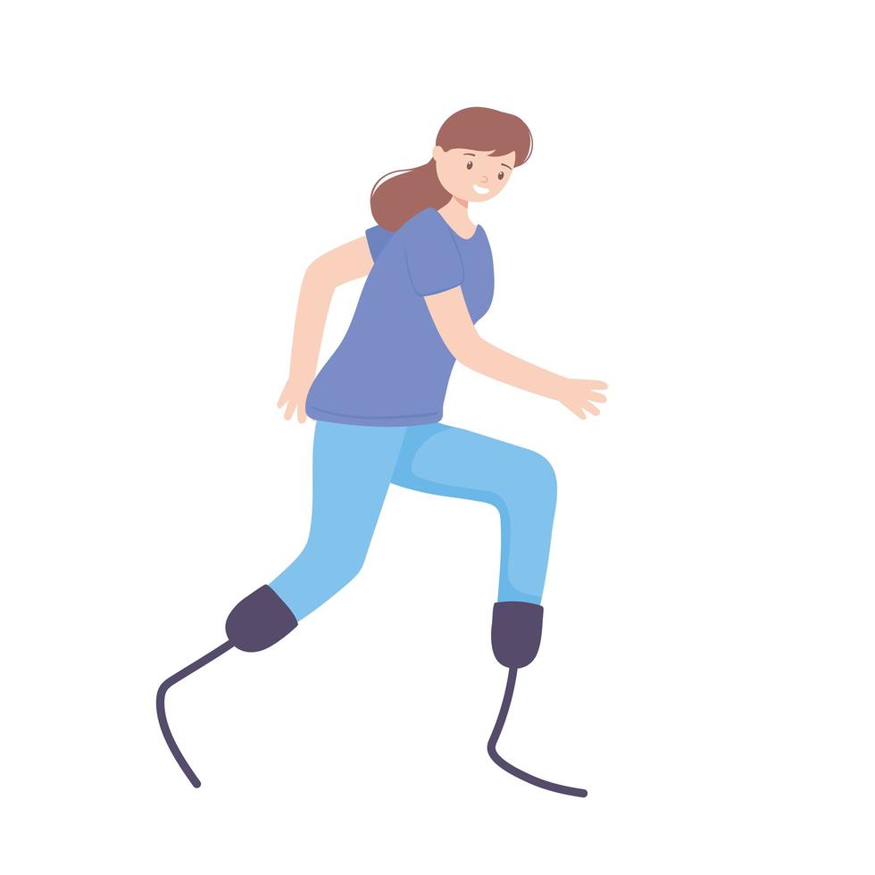 happy girl running vector