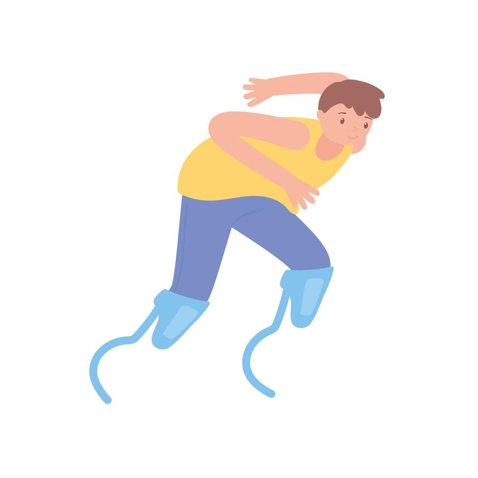 disabled boy running vector