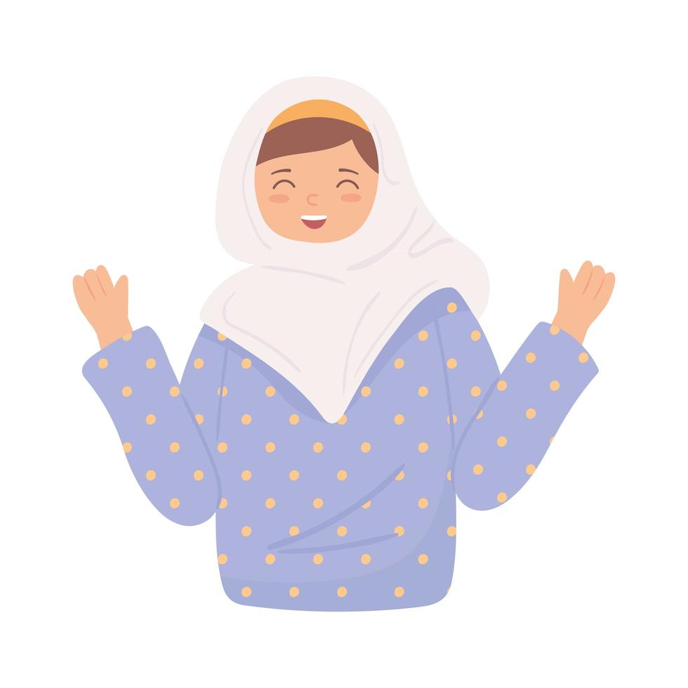 feliz mujer musulmana vector