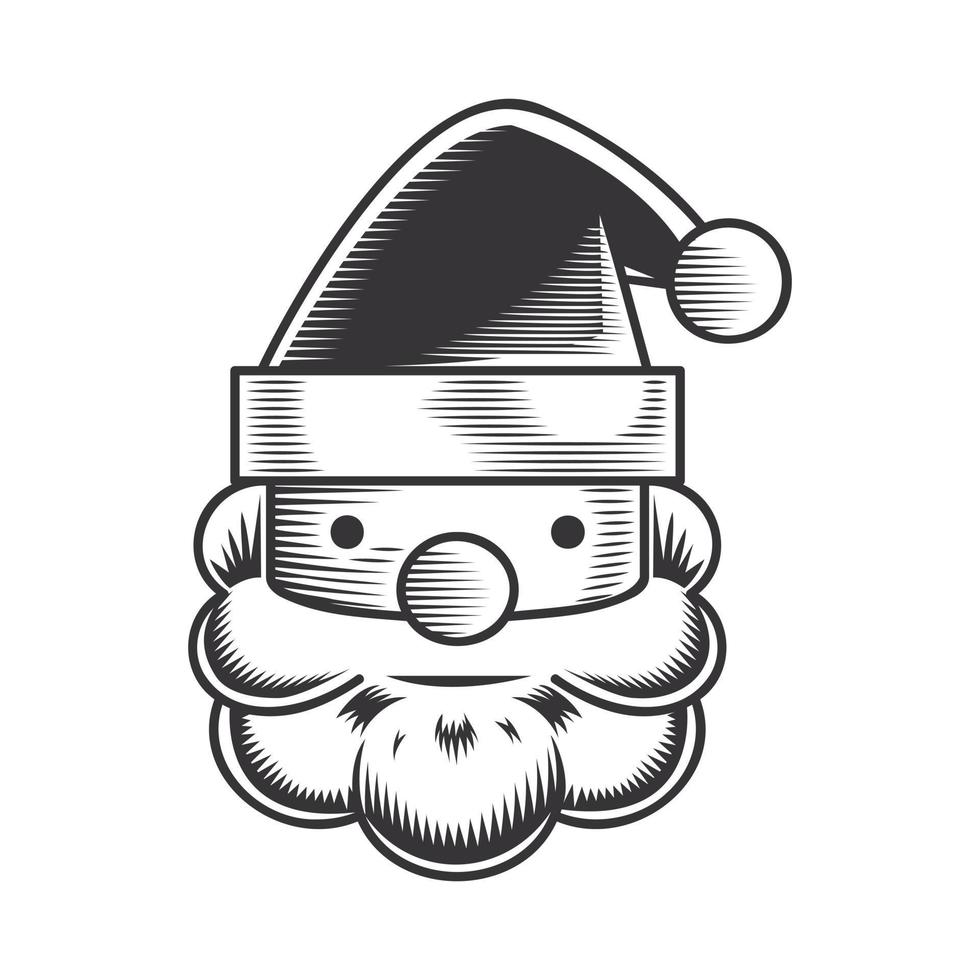 Santa Claus design on white background. santa head logos or icons. vector illustration.