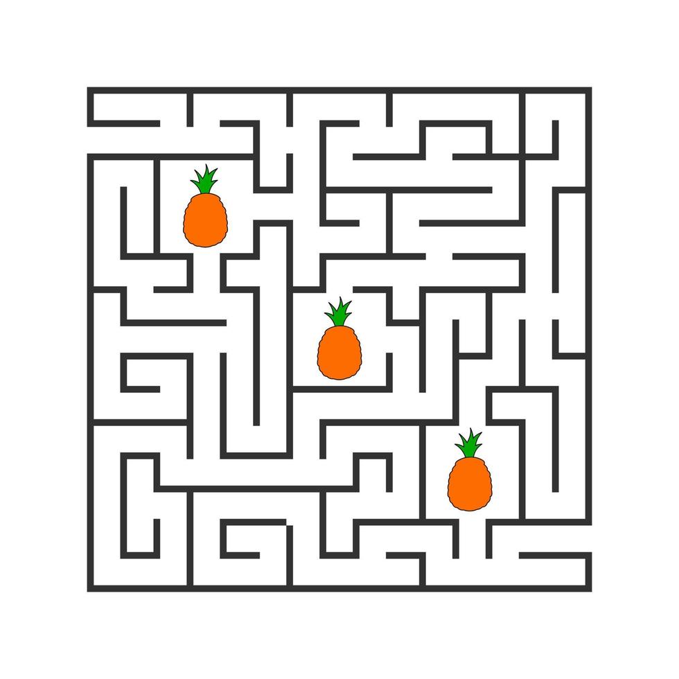 Funny maze. Game for kids. Puzzle for children. Cartoon style. Labyrinth conundrum. Color vector illustration. The development of logical and spatial thinking.