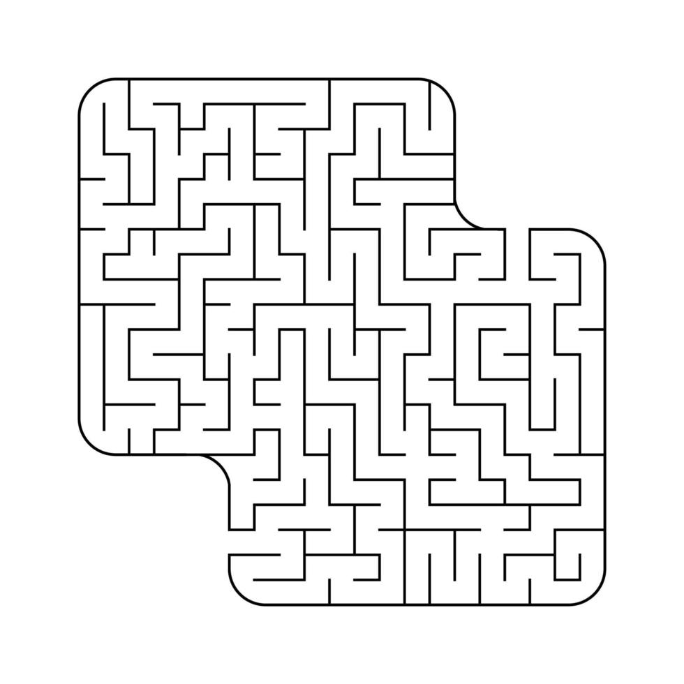 Abstract square maze. Game for kids. Puzzle for children. Labyrinth conundrum. Flat vector illustration isolated on white background.