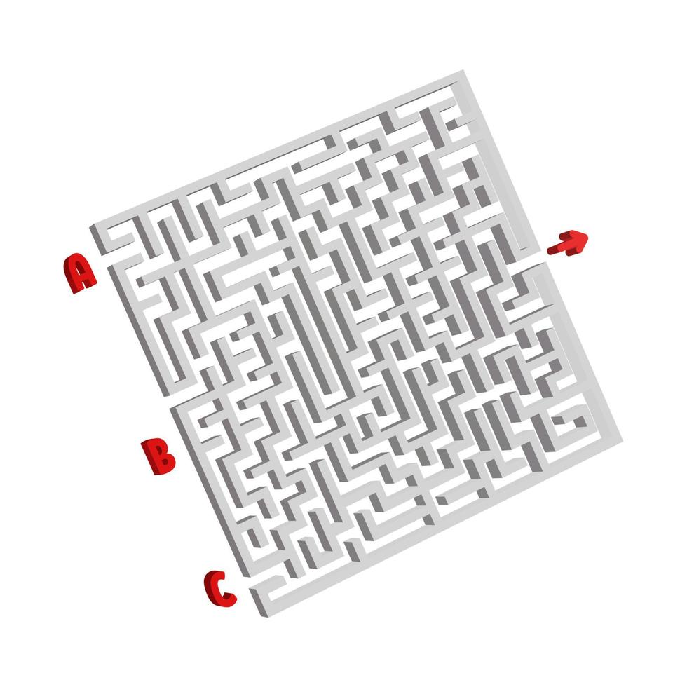Abstact labyrinth. Game for kids. Puzzle for children. Maze conundrum. Vector illustration