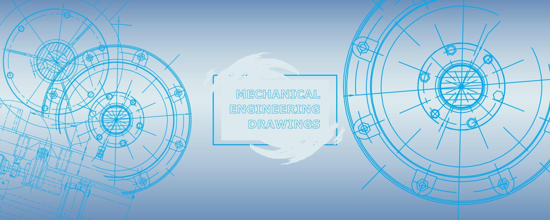 Abstract background concept mechanical engineering drawing. Engineering wallpaper vector