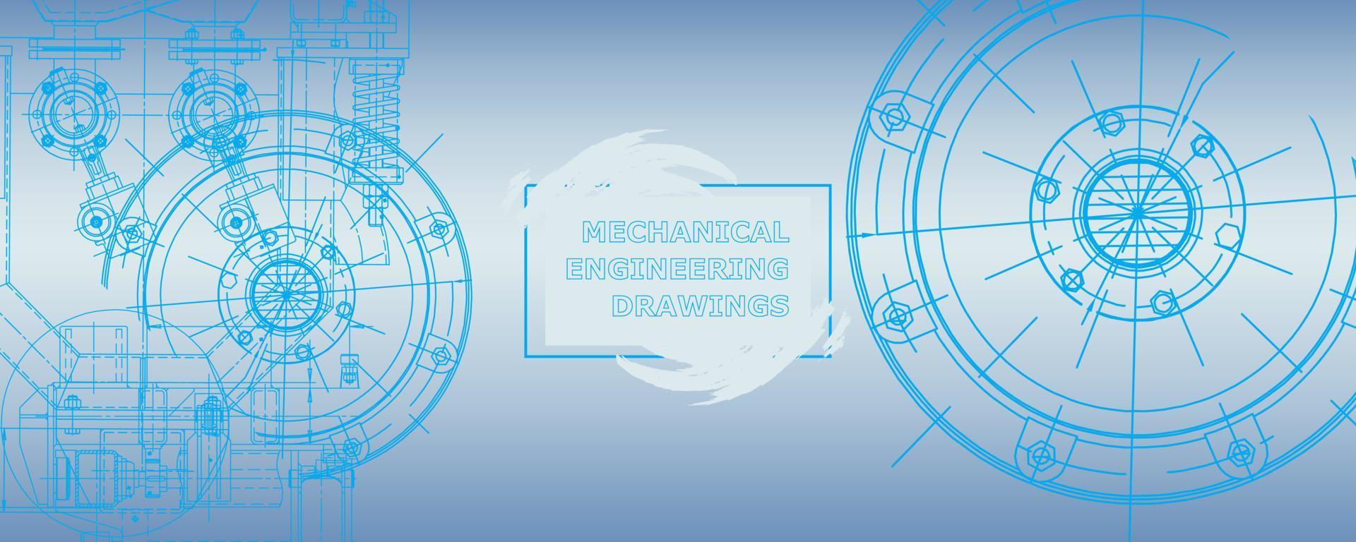 Abstract background concept mechanical engineering drawing. Engineering wallpaper vector