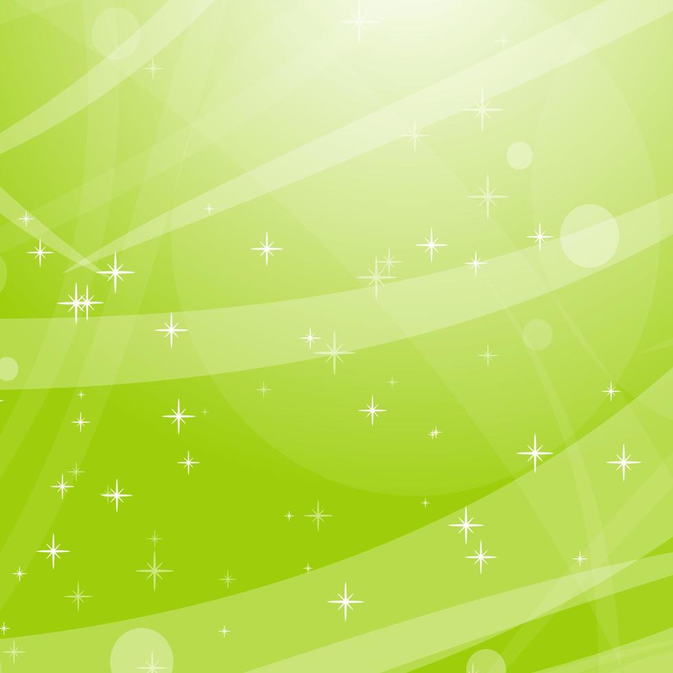 Fondo abstracto verde claro con estrellas, círculos y rayas. ilustración vectorial plana. vector