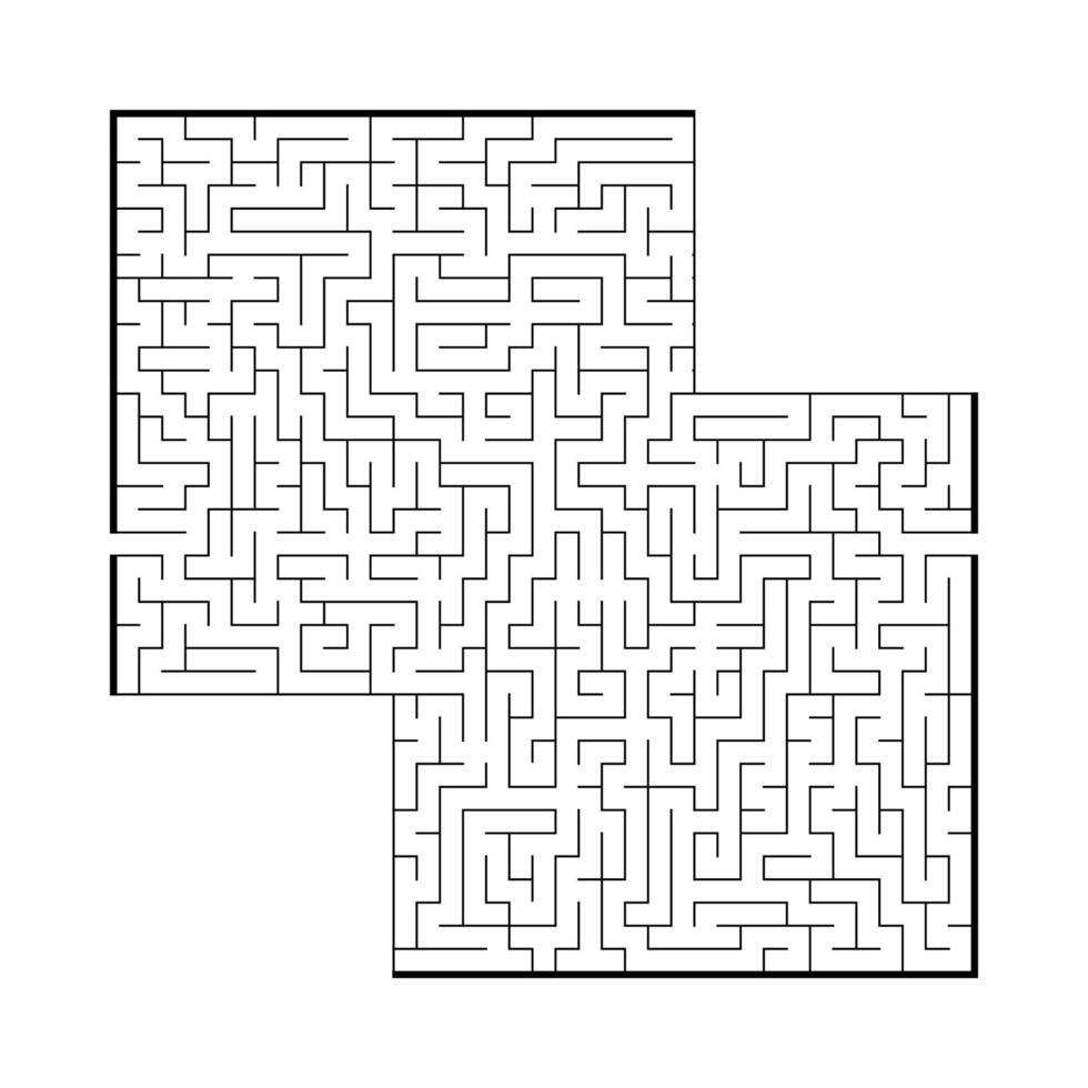 Difficult large square maze. Game for kids and adults. Puzzle for children. Labyrinth conundrum. Flat vector illustration isolated on white background.
