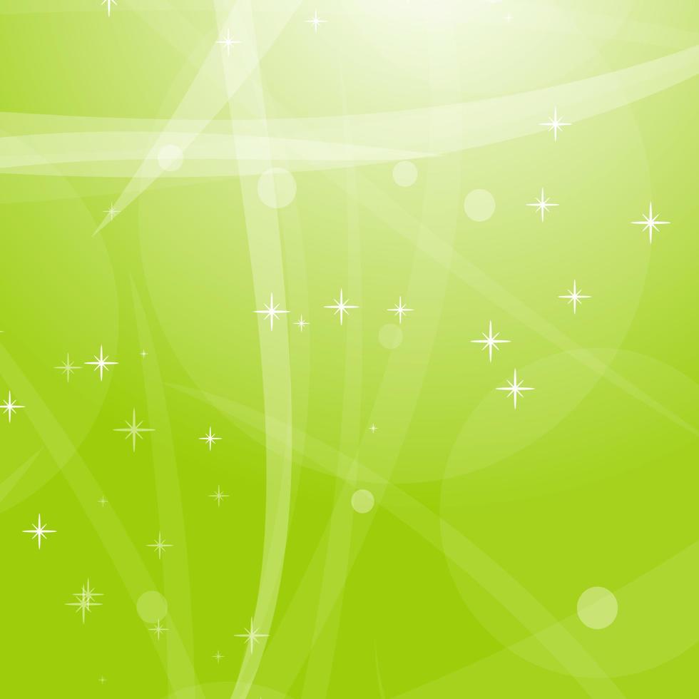 Light green abstract background with stars, circles and stripes. Flat vector illustration.