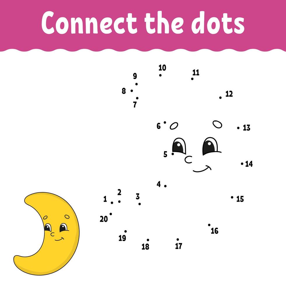 Dot to dot. Draw a line. Handwriting practice. Learning numbers for kids. Education developing worksheet. Activity page. Game for toddler and preschoolers. Isolated vector illustration. Cartoon style.