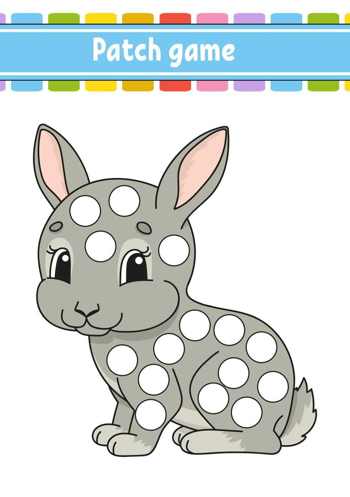 Patch game for children. Do a dot coloring page. Educational activity worksheet for kids and toddlers. Isolated vector illustration. Cartoon style.