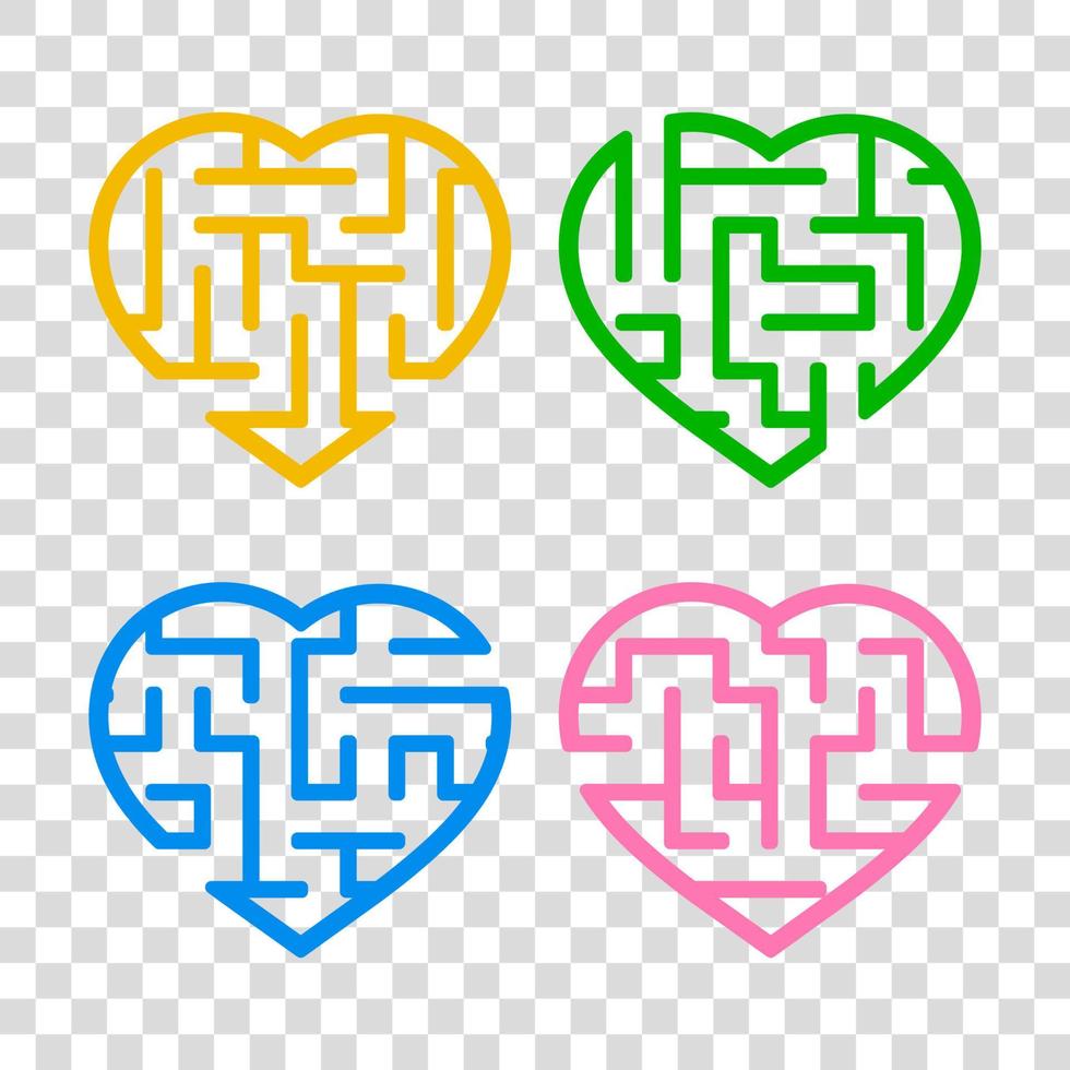 A set of mazes. Game for kids. Puzzle for children. Labyrinth conundrum. Vector illustration.