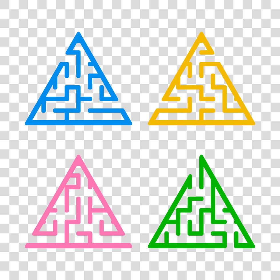 A set of mazes. Game for kids. Puzzle for children. Labyrinth conundrum. Vector illustration.