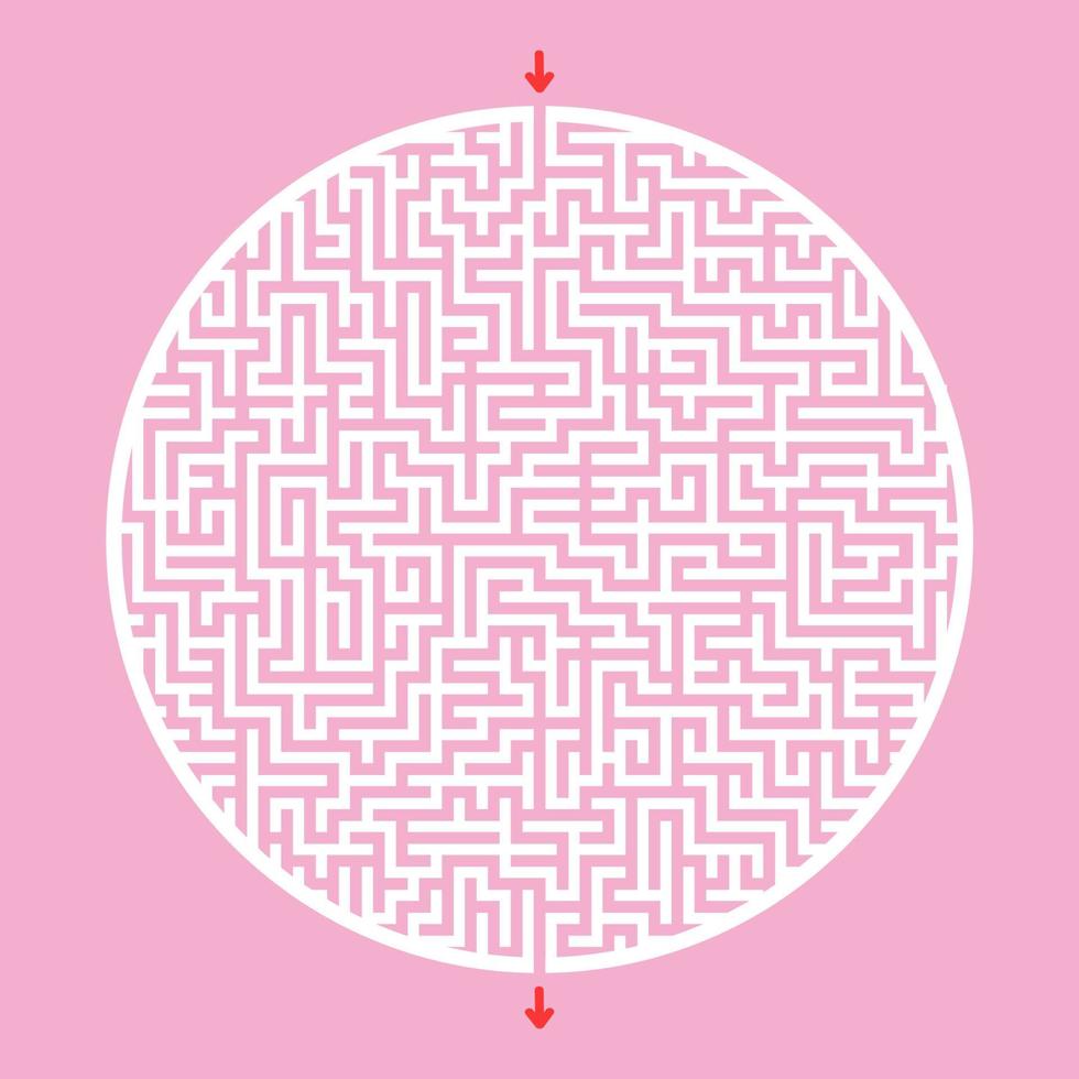 Difficult big round maze. Game for kids and adults. Puzzle for children. Labyrinth conundrum. Flat vector illustration.