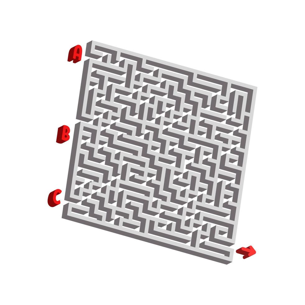 Abstact labyrinth. Game for kids. Puzzle for children. Maze conundrum. Vector illustration