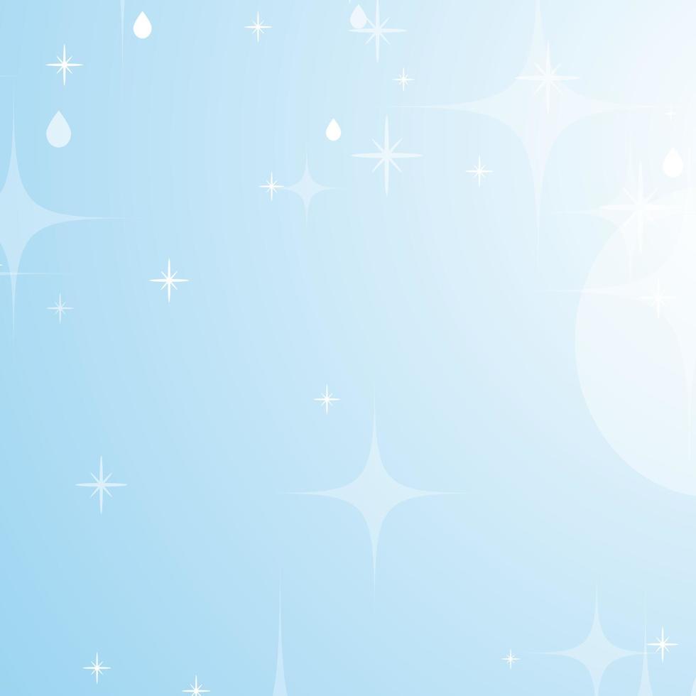 Light blue abstract background with stars and bokeh. Beautiful sky. Simple flat vector illustration.