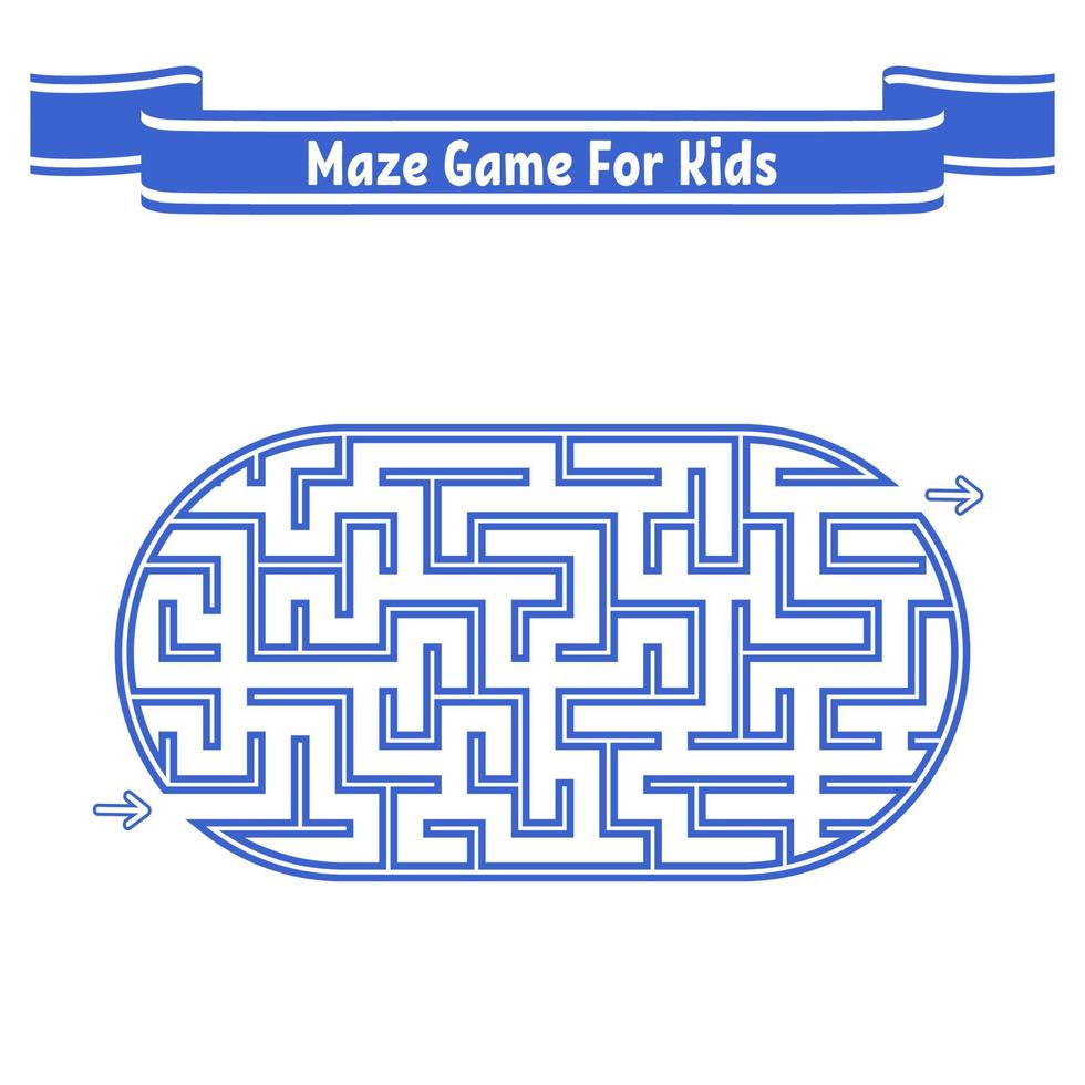 Color oval labyrinth. Game for kids. Puzzle for children. Maze conundrum. Flat vector illustration isolated on white background.