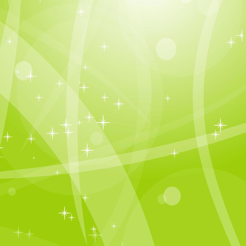 Fondo abstracto verde claro con estrellas, círculos y rayas. ilustración vectorial plana. vector