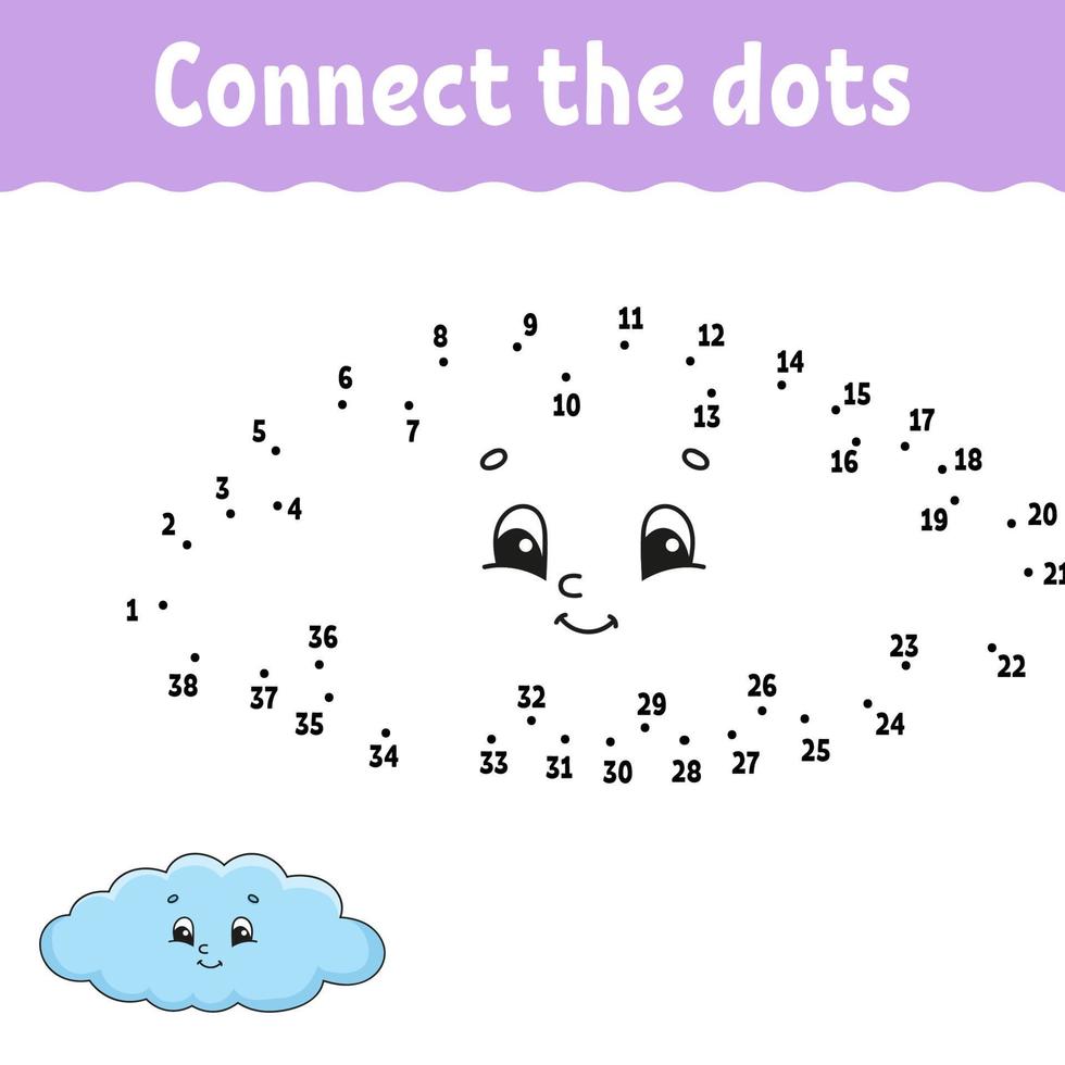 Dot to dot. Draw a line. Handwriting practice. Learning numbers for kids. Education developing worksheet. Activity page. Game for toddler and preschoolers. Isolated vector illustration. Cartoon style.