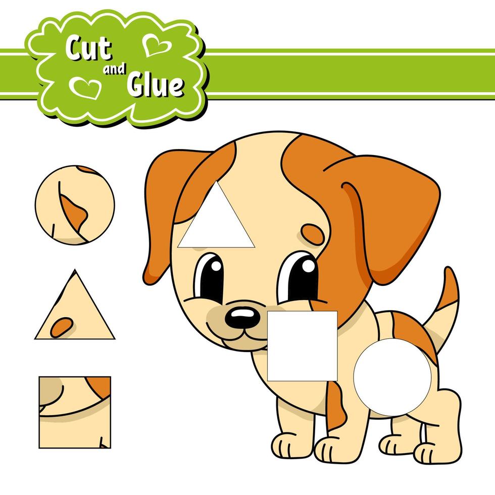 Cut and glue. Education developing worksheet. Activity page. Game for children. Isolated vector illustration in cute cartoon style.