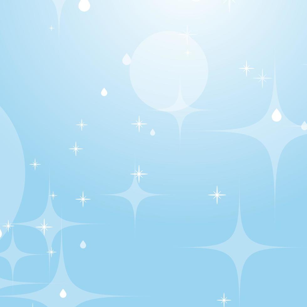 Light blue abstract background with stars and bokeh. Beautiful sky. Simple flat vector illustration.