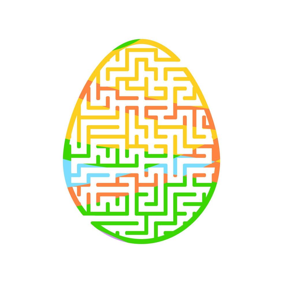 Maze easter egg. Game for kids. Puzzle for children. Cartoon style. Labyrinth conundrum. Color vector illustration. The development of logical and spatial thinking.