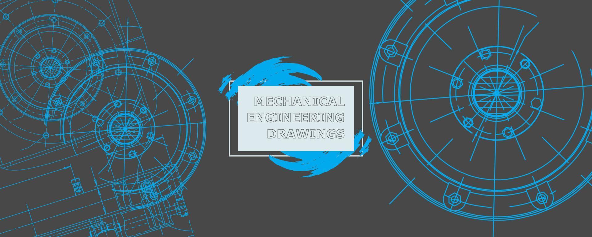 Abstract background concept mechanical engineering drawing. Engineering wallpaper vector