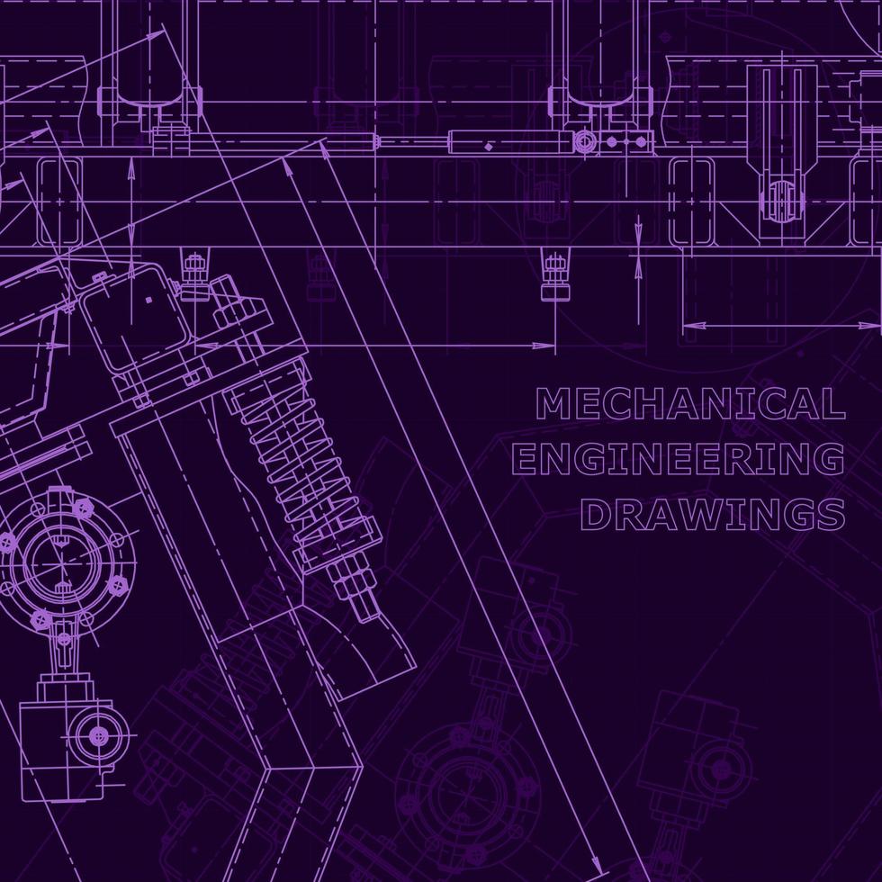 Blueprint, Sketch. Vector engineering illustration. Cover, flyer, banner