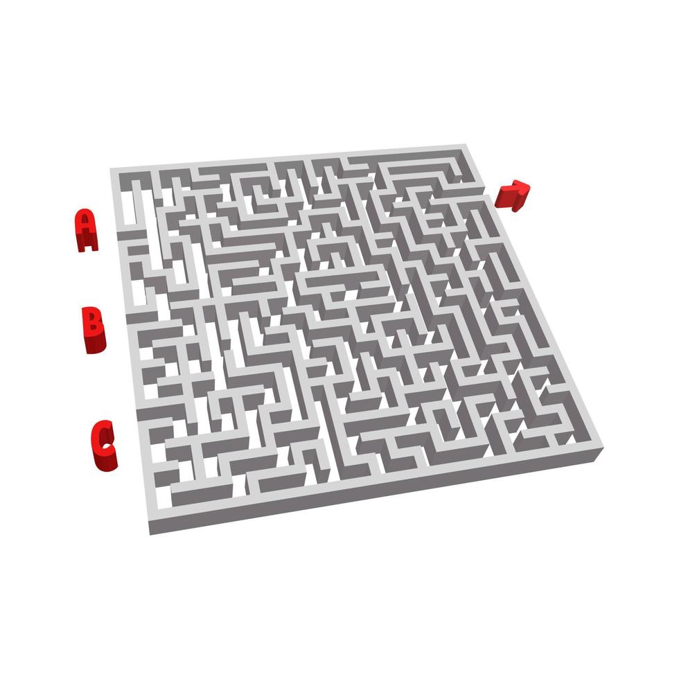 Abstact labyrinth. Game for kids. Puzzle for children. Maze conundrum. Vector illustration