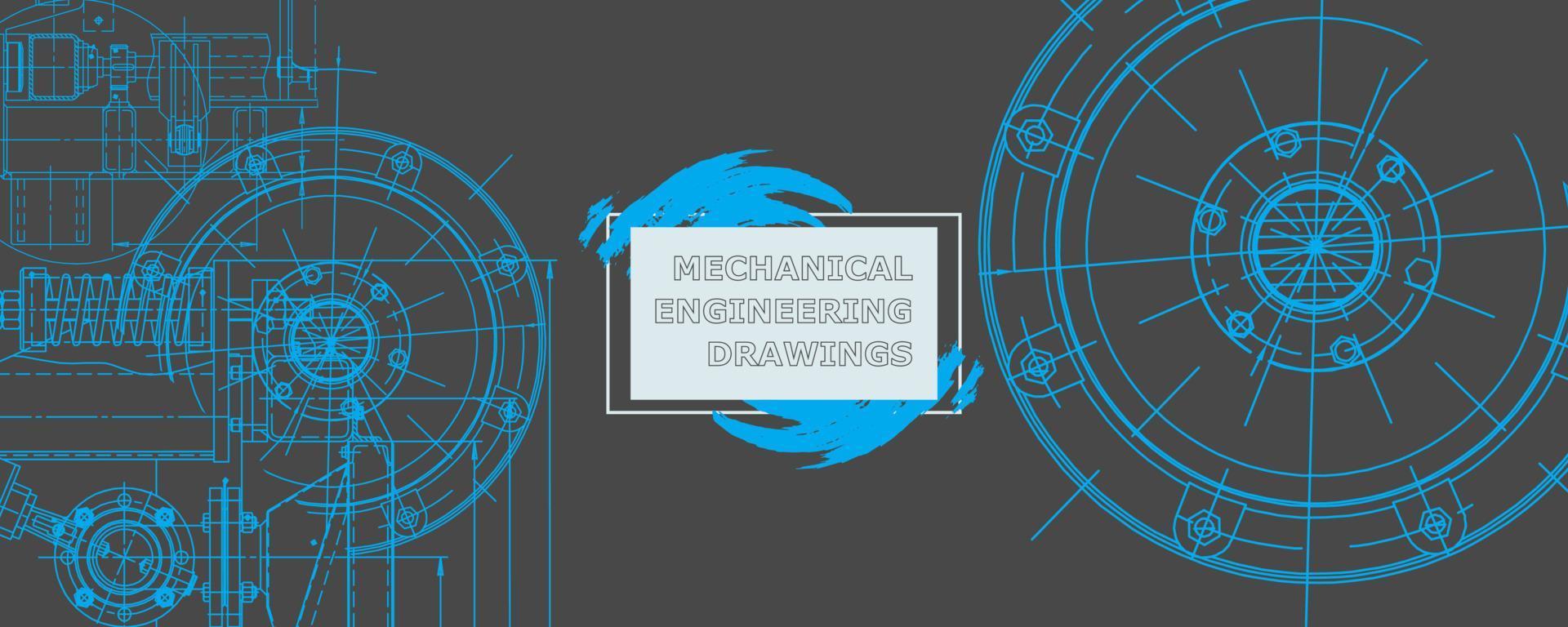 Abstract background concept mechanical engineering drawing. Engineering wallpaper vector