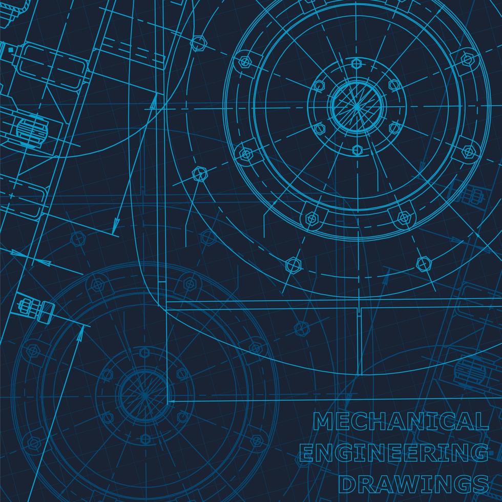Mechanical engineering drawing. Industry vector