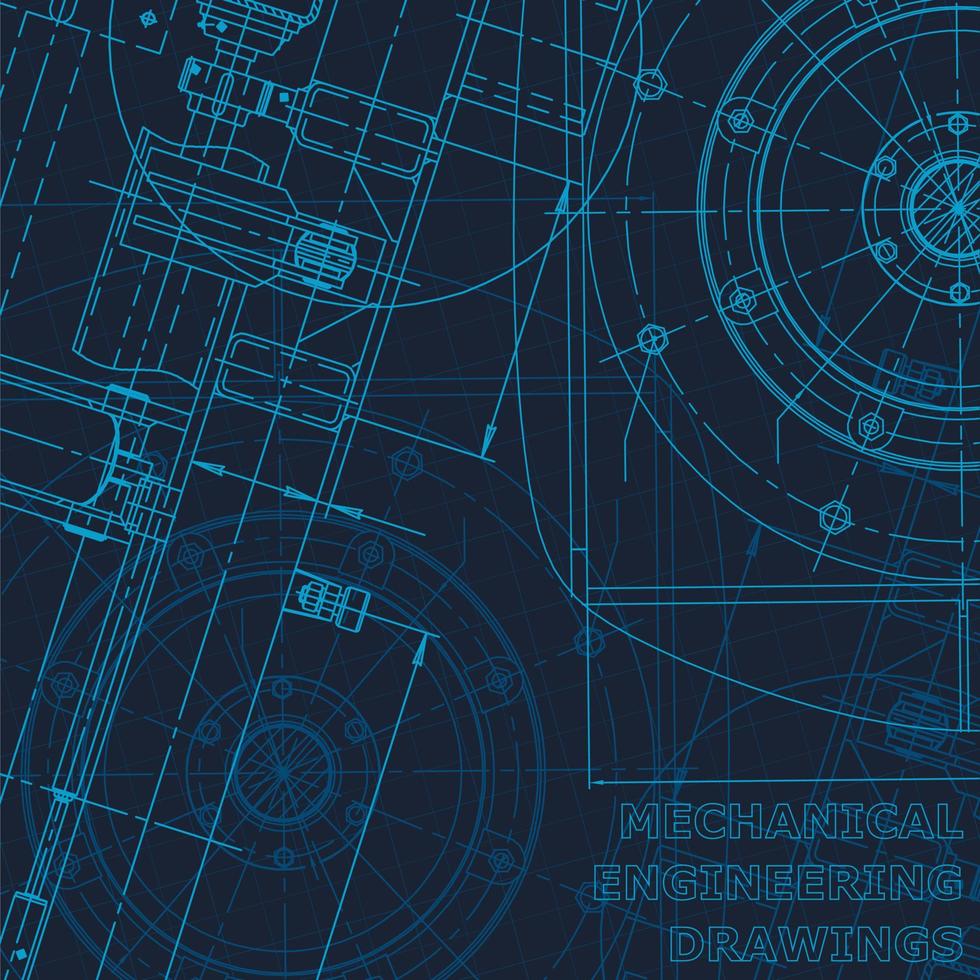 Blueprint, Sketch. Vector engineering illustration. Cover, flyer, banner