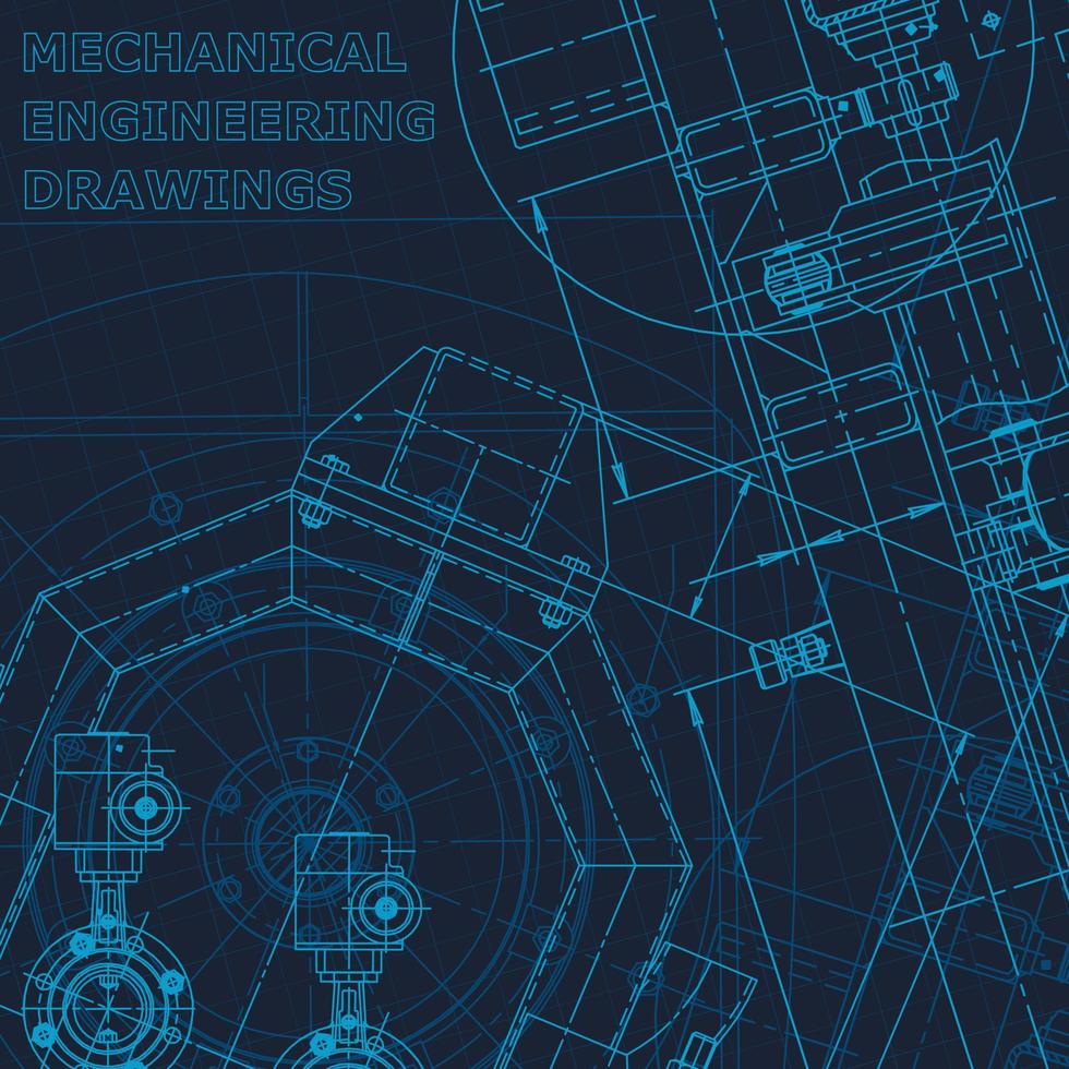 Blueprint, Sketch. Vector engineering illustration. Cover, flyer, banner