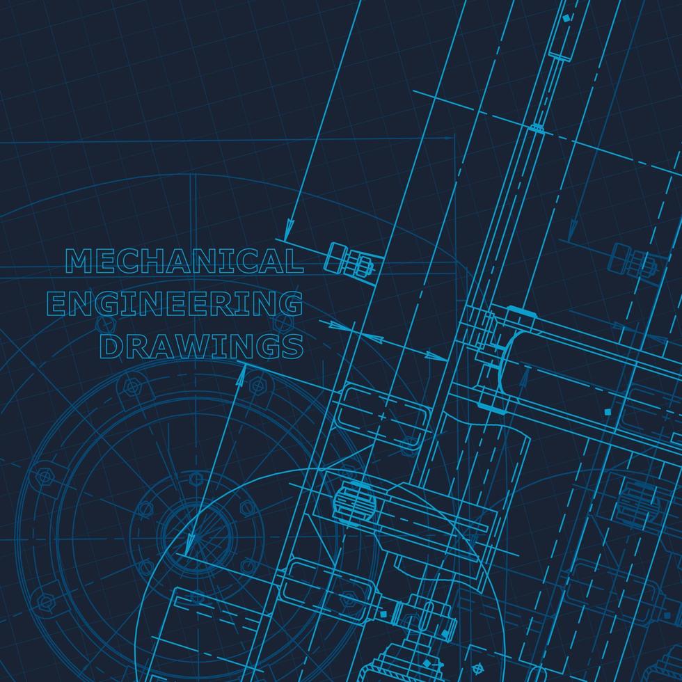 Blueprint, Sketch. Vector engineering illustration. Cover, flyer, banner