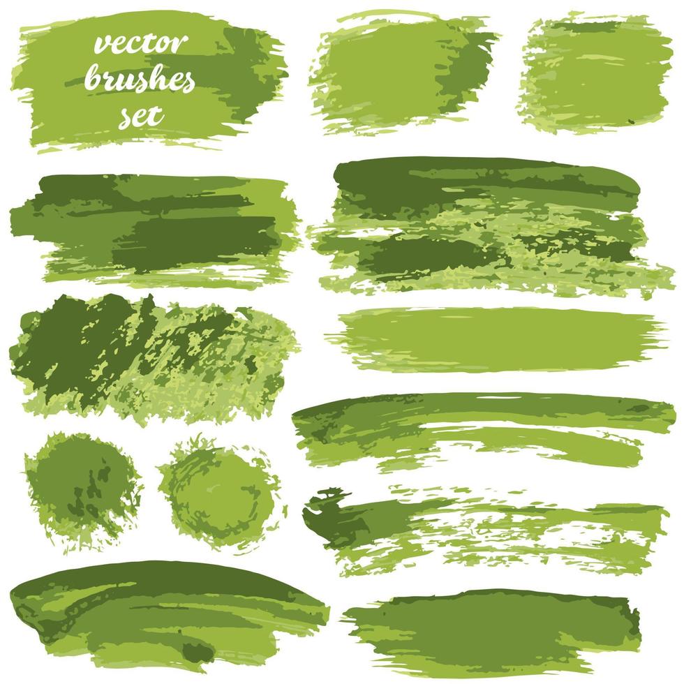 Collection of paint, ink brush strokes, brushes, blots vector