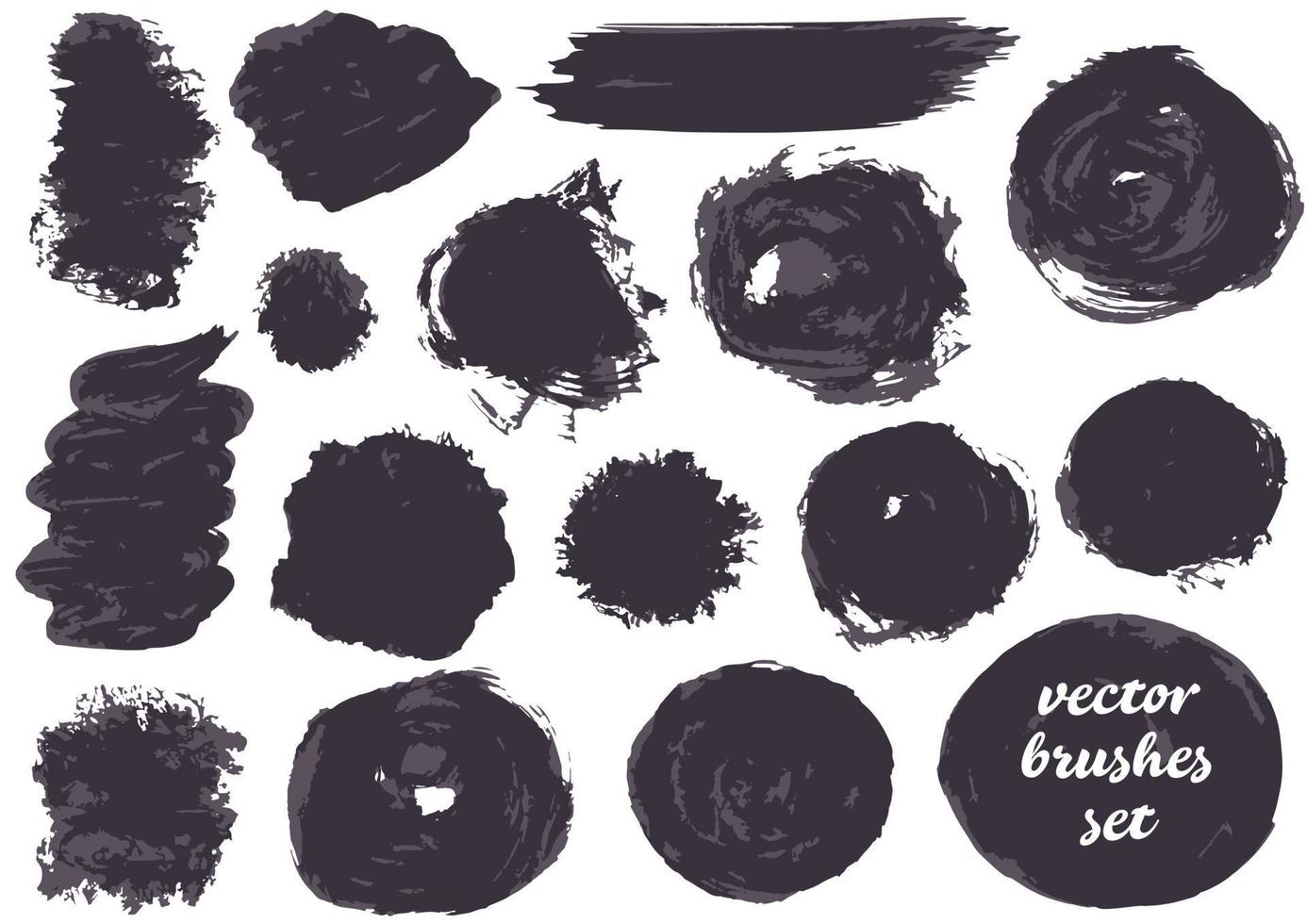 Collection of paint, ink brush strokes, brushes, blots vector