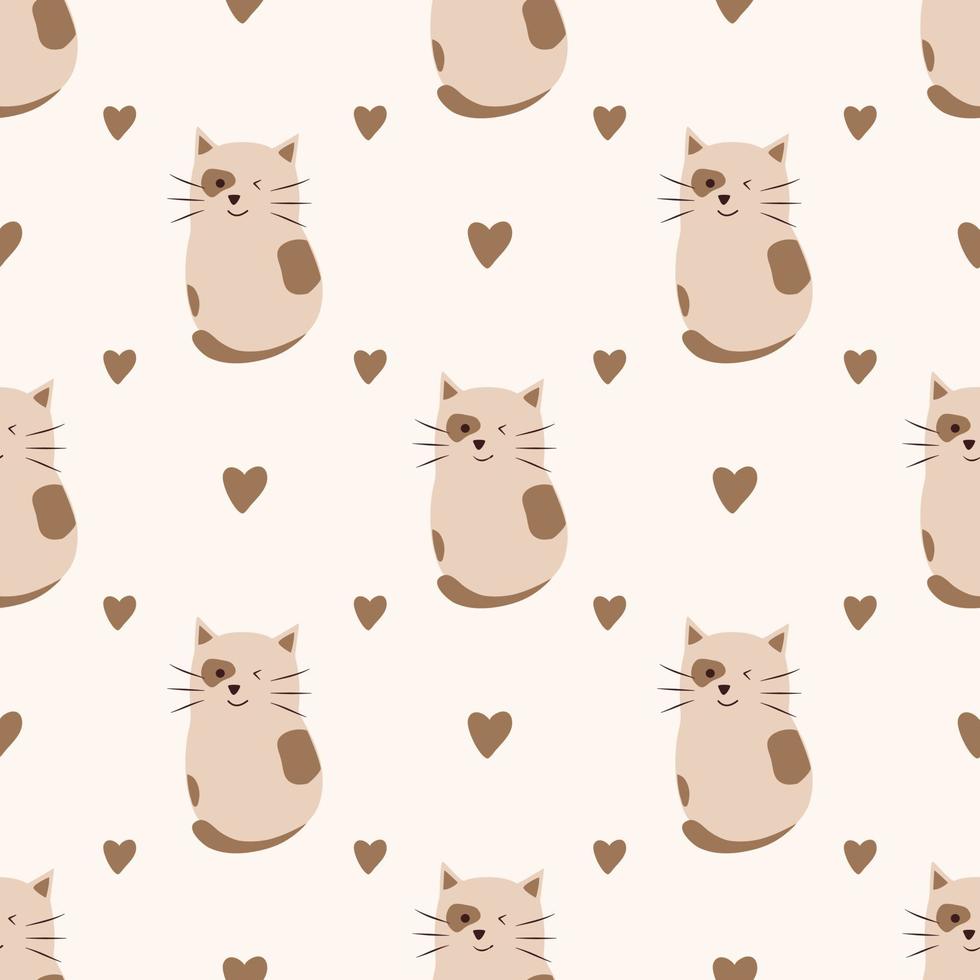 Repeating Pattern of Cute Cat vector