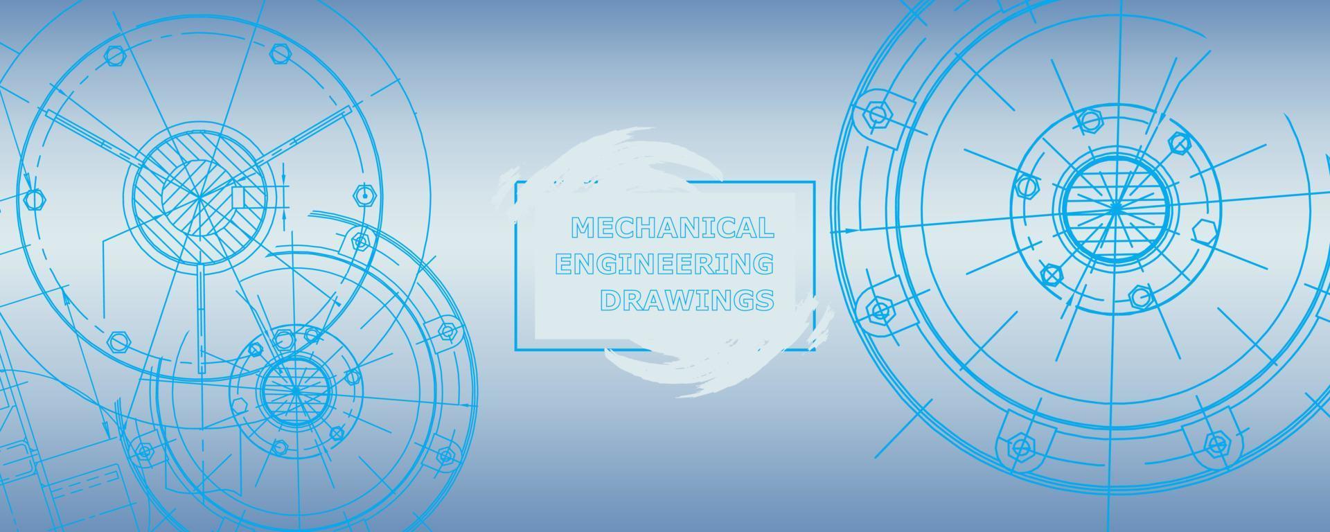 Abstract background concept mechanical engineering drawing. Engineering wallpaper vector