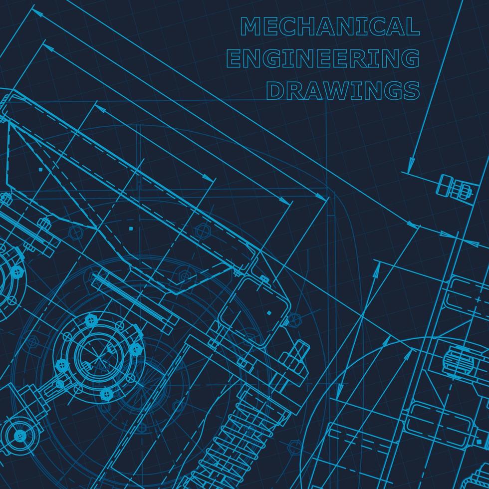 Blueprint, Sketch. Vector engineering illustration. Cover, flyer, banner