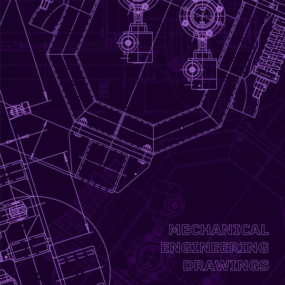 Blueprint, Sketch. Vector engineering illustration