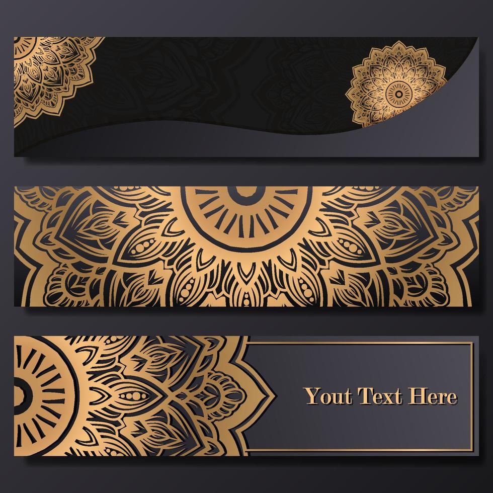 Mandala banners luxury design vector