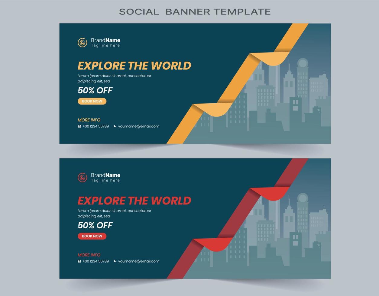 diseño de plantilla de banner de redes sociales corporativas creativas vector