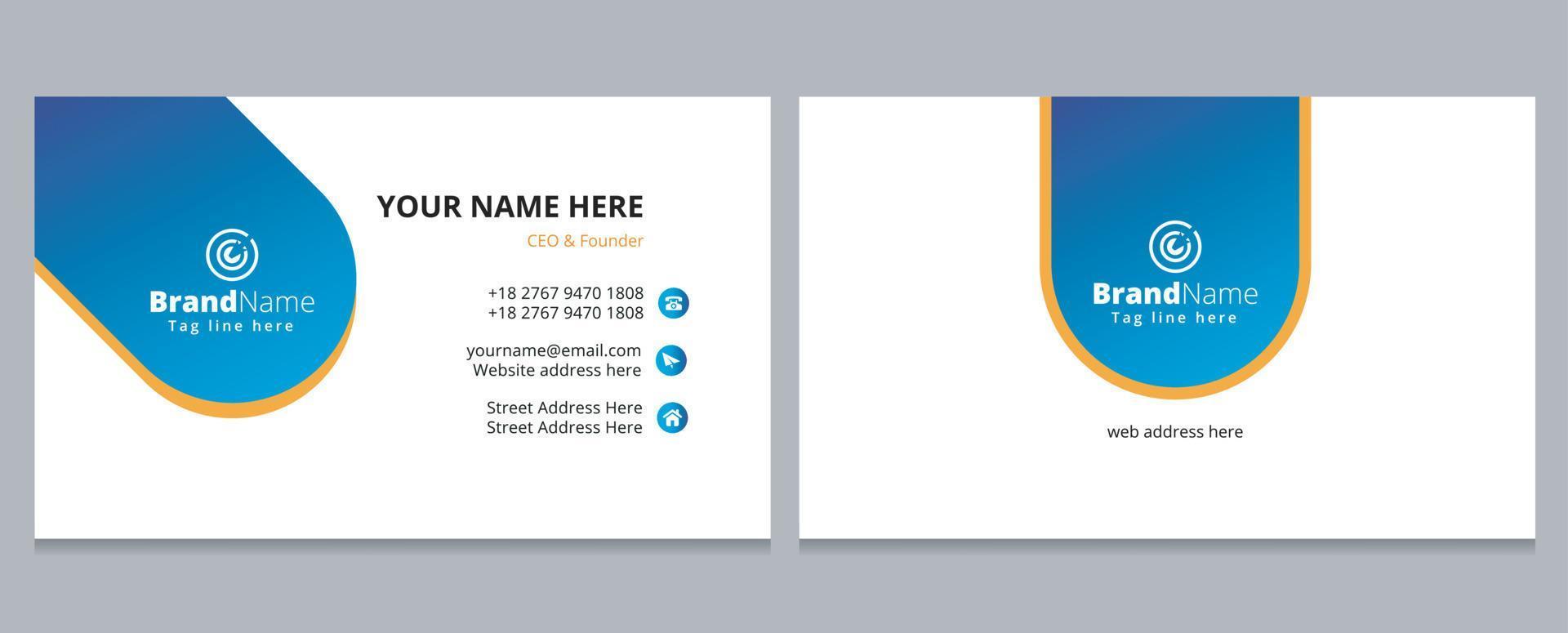 Creative Corporate Business Card Template Design vector