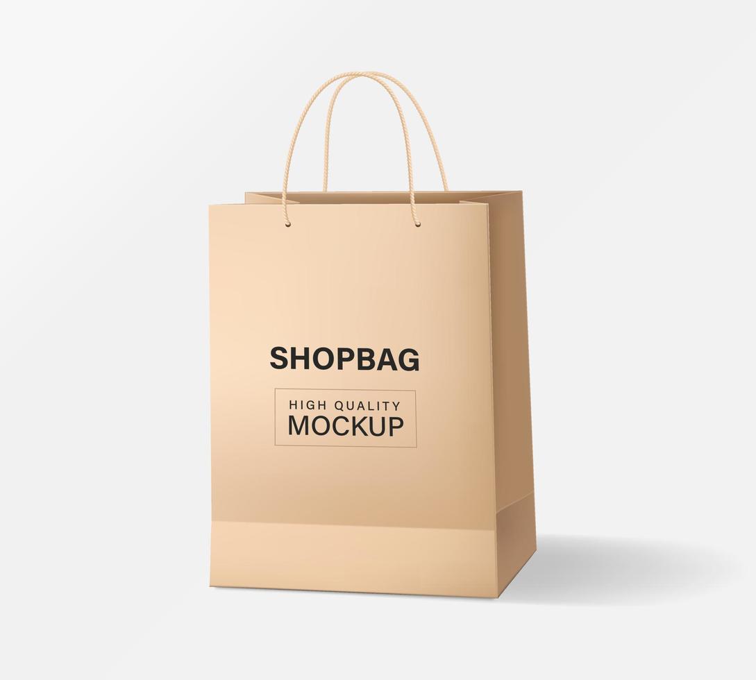 Paper bag packaging mockups vector