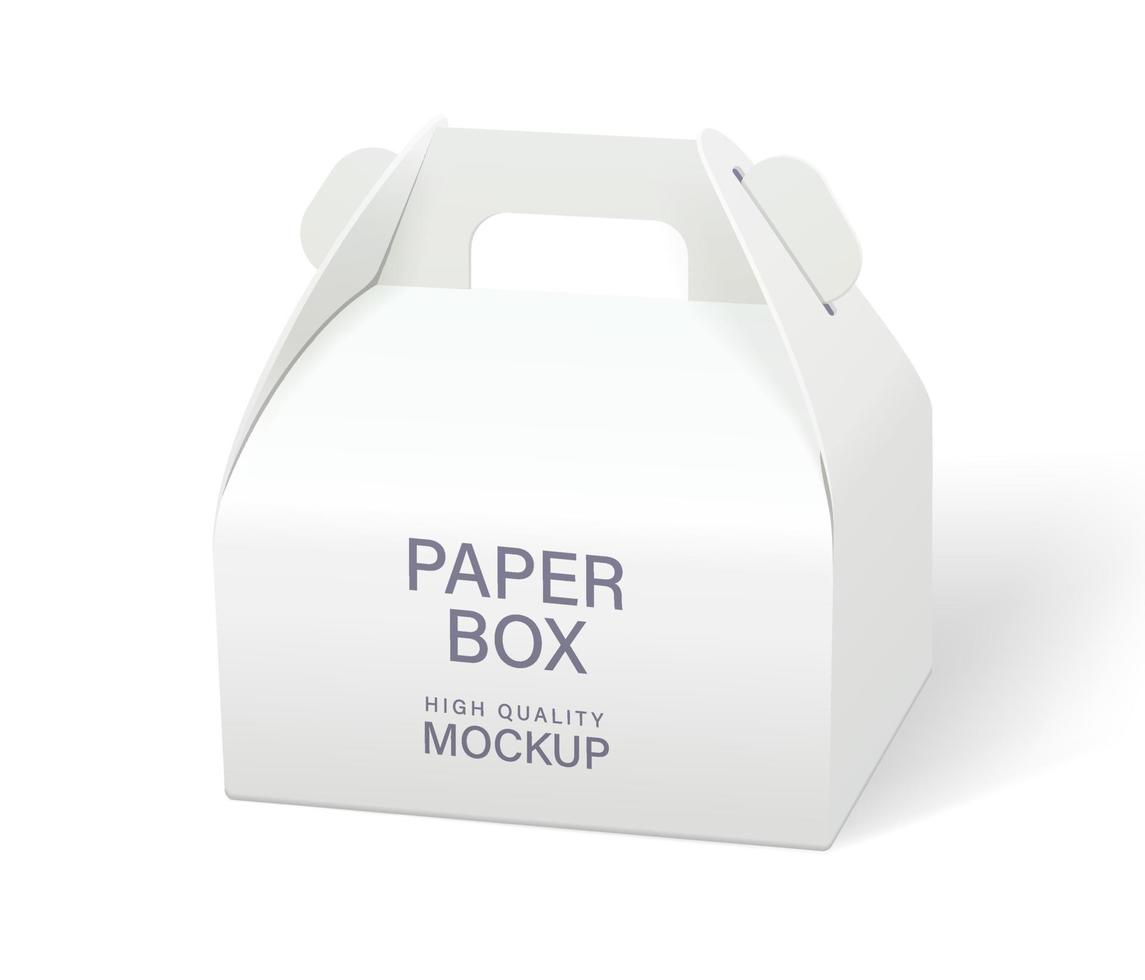 Paper food box packaging mockups vector