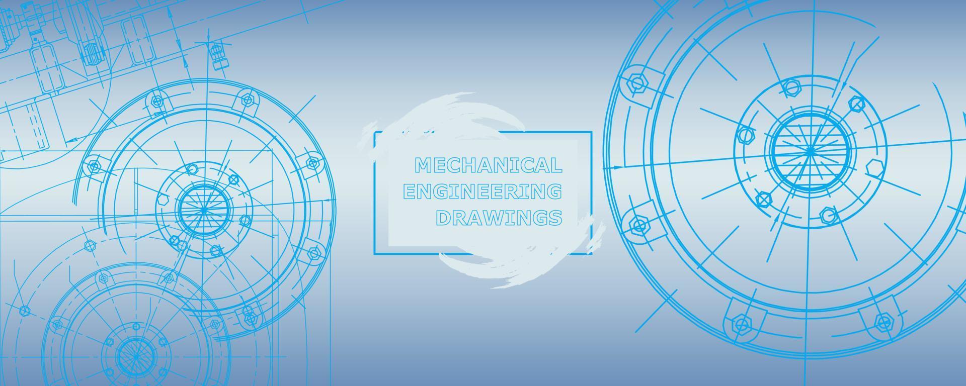 Abstract background concept mechanical engineering drawing. Engineering wallpaper vector