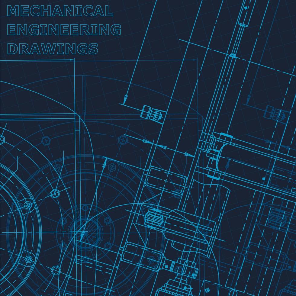 Mechanical engineering drawing. Industry vector