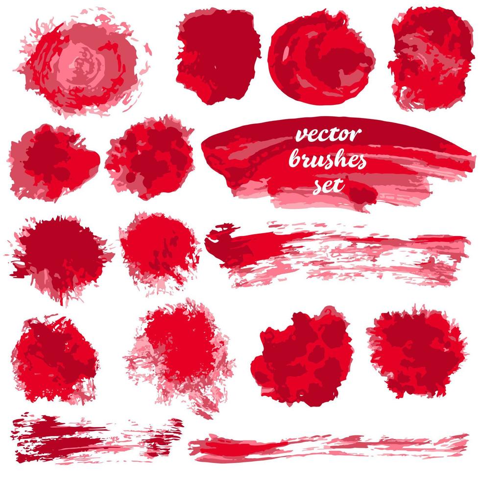 Collection of paint, ink brush strokes, brushes, blots vector