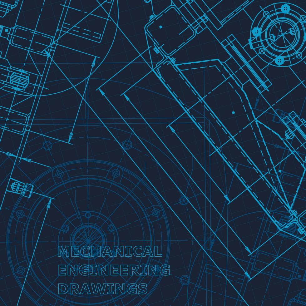 Blueprint, Sketch. Vector engineering illustration. Cover, flyer, banner