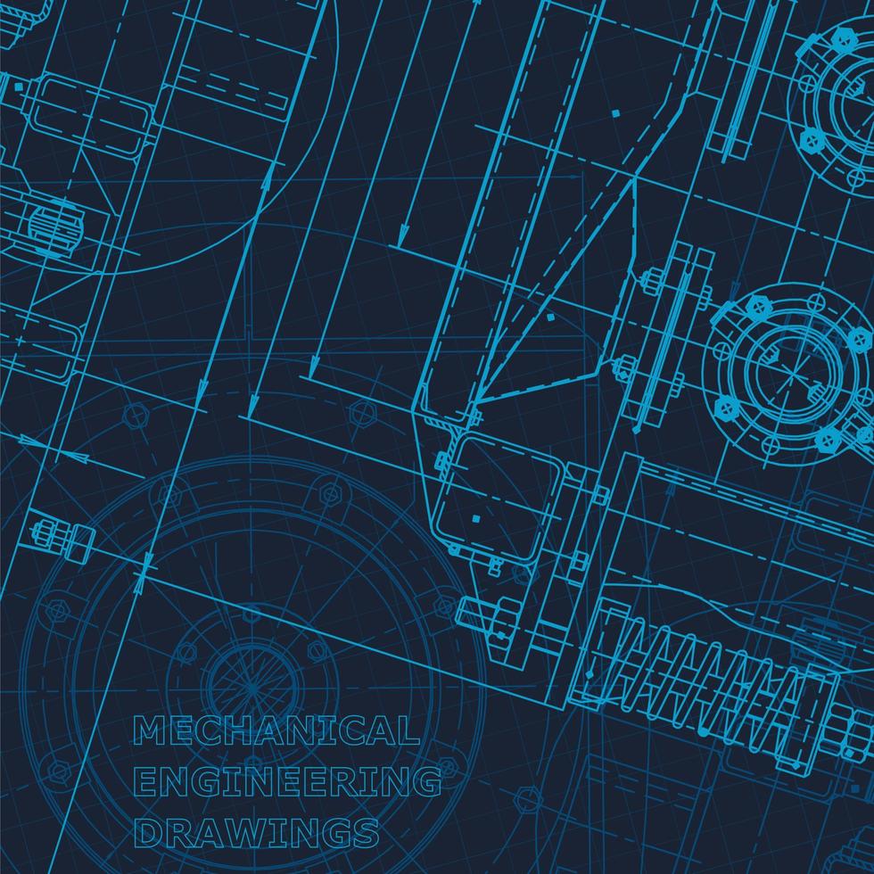 Blueprint, Sketch. Vector engineering illustration. Cover, flyer, banner