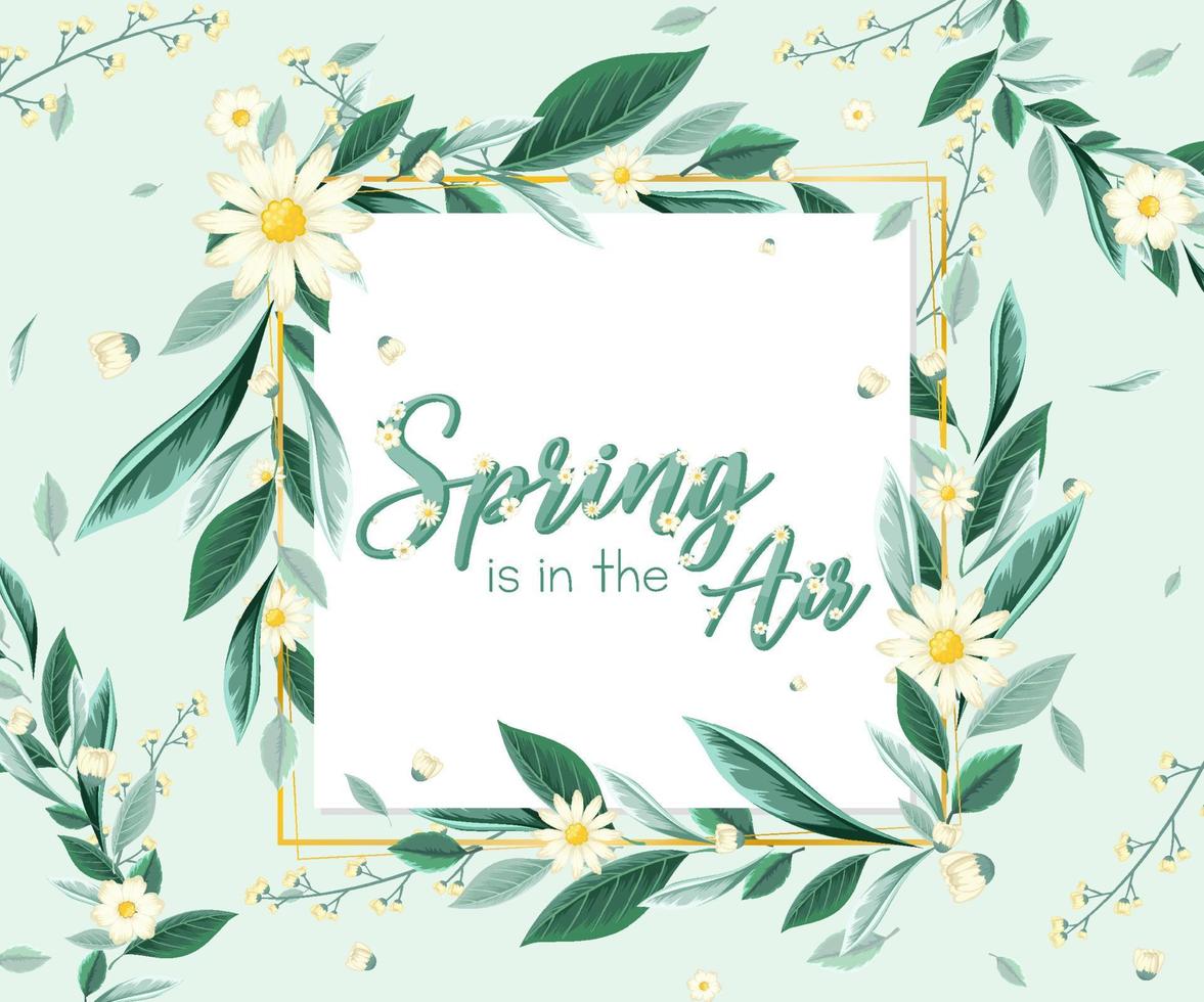 Floral spring banner template vector